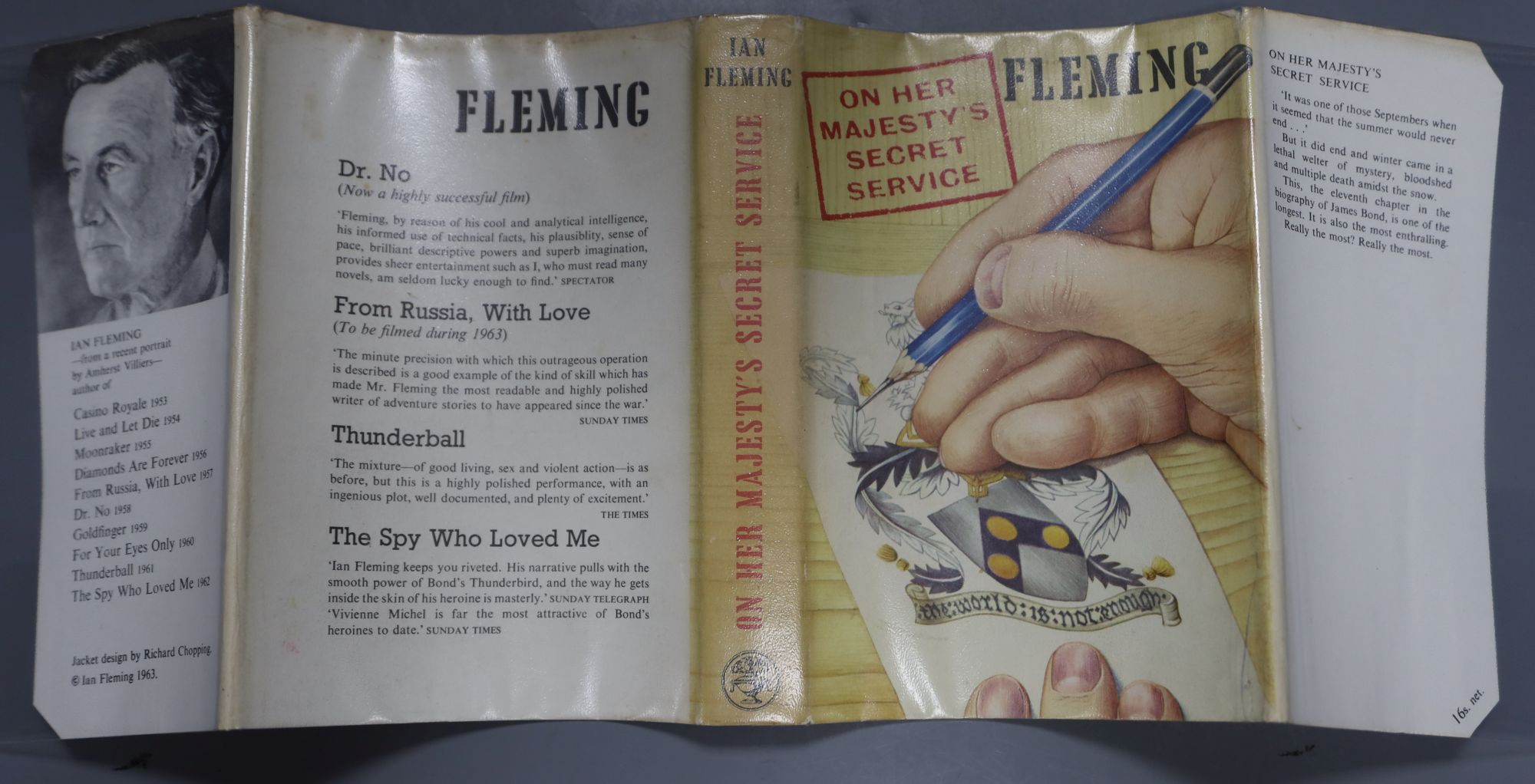 Fleming, Ian - On Her Majestys Secret Service, 1st edition (1st impression), d/wrapper, 1963